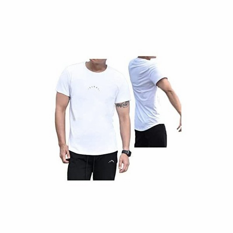 Lihas リハス ジムtシャツ トレーニングウェア 半袖 ストレッチ メンズ 速乾 伸縮 フィットネス おしゃれ 細身 ホワイト L 通販 Lineポイント最大0 5 Get Lineショッピング
