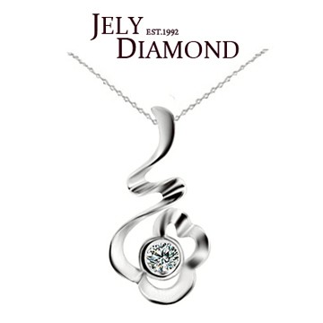 【JELY】花之精靈3分天然鑽石項鍊