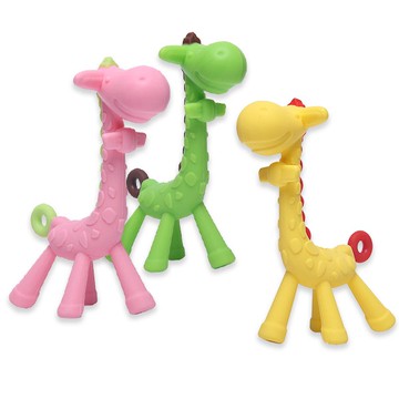 嬰兒硅膠長頸鹿 磨牙固齒器兒童磨牙棒不含bpa - 雪倫小舖