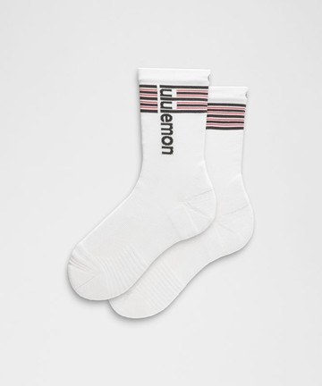 Unisex Power Stride Crew Socks Stripe Size Medium