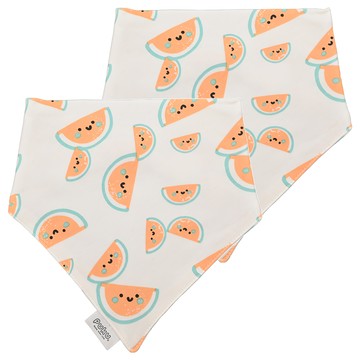 PUKU 藍色企鵝 Summer造型領巾組 2入組 柔軟純棉材質 吸水性佳 雙排釦設計  42 x 29 x 29cm  西瓜  2組