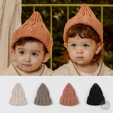 Happy Prince 韓國製 Sand親子款針織嬰兒童短毛帽 - 奶茶米Milk Beige-24m~4T(52~54)
