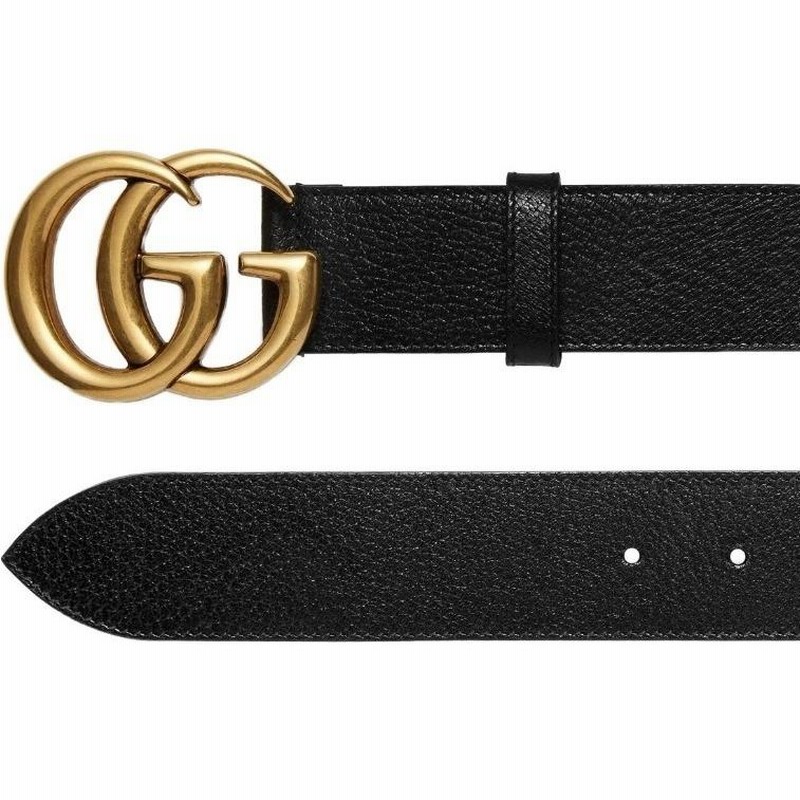 GUCCI 406831-DJ20T-1000 グッチ ダブルG バックル レザーベルト ユニ