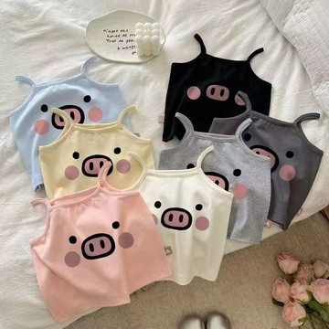 🎀biubiu童裝🎀莫代爾弔帶上衣女童背心夏季卡通新款印花薄款無袖兒童寶寶洋