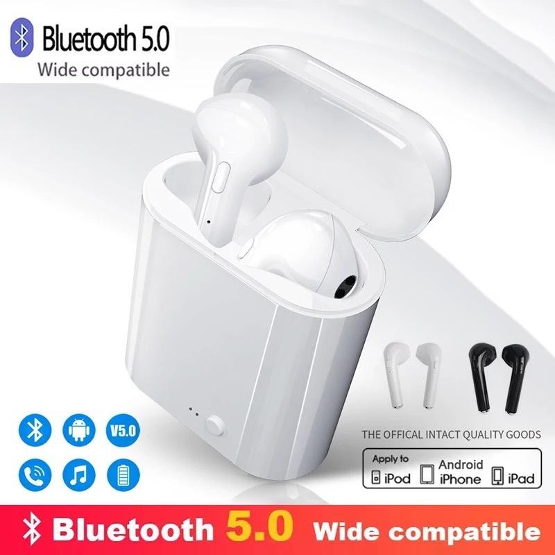 Bluetooth イヤフォン i7S バッテリー内蔵 充電ケース付き ワイヤレス