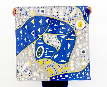 Stockholm 藍色 Furoshiki 圍巾