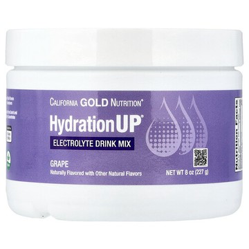 California Gold Nutrition, HydrationUP®，含維生素 D、鈣、鐵和鉀的電解質混合飲品，葡萄味，8 盎司（227 克）