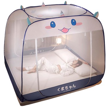 南極人免安裝蚊帳蒙古包家用防摔兒童無需支架公主風寶寶1.8m紋帳