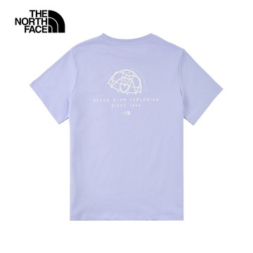 The North Face北面女款紫色趣味印花設計短袖T恤｜8EYP0VI