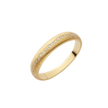 18K 霧金流沙鑽石圓戒