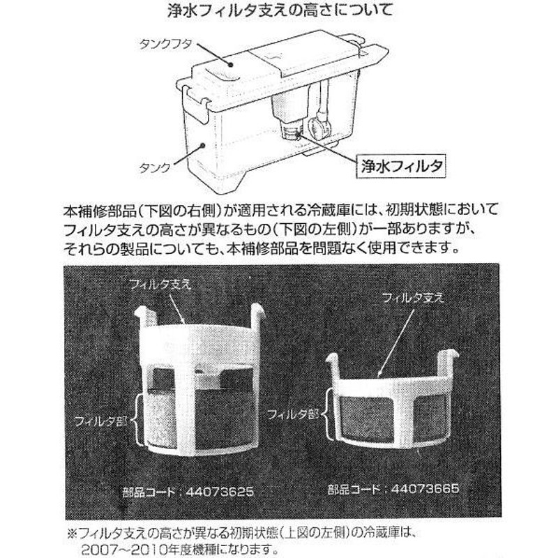 44073665 東芝 冷蔵庫給水タンク浄水フィルター | LINEブランドカタログ