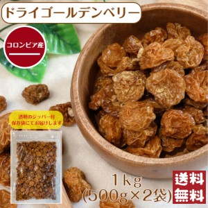 ドライ ゴールデンベリー 1kg (500g×2袋) メール便 送料無料 グラノーラ 砂糖不使用 ※出荷納期案内画像を必ずご確認ください