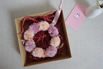 11cm聖誕節質感小花圈禮盒/精緻花圈禮盒