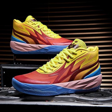 快速出貨 48h出貨丶籃球鞋男鴛鴦防滑戰靴青少年高幫緩震透氣運動鞋春秋四季男女