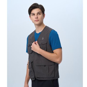 【WILDLAND荒野】中性日系多口袋工裝背心 117 礦石岩