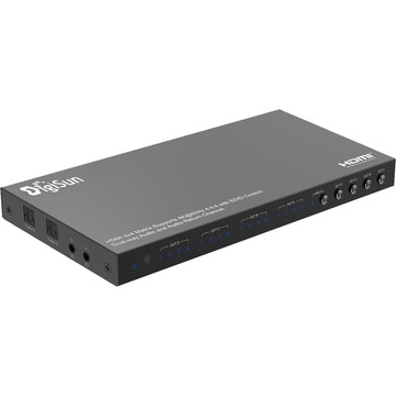 DigiSun UHA844 4K 4x4 HDMI 2.0 四進四出矩陣切換器+音訊擷取器 4K@60Hz YUV 4:4:4 Down Scaler HDR EDID ARC