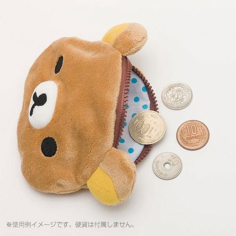 リラックマ ぬいぐるみ生地 顔型コインケース リラックマ