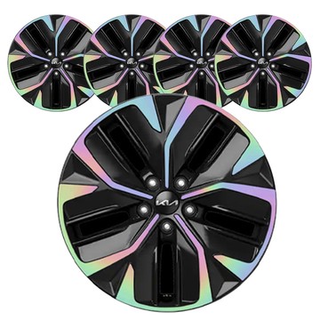 Vendict EV6 改裝雷射輪框貼紙 48.26公分 5件組  1套  混合色