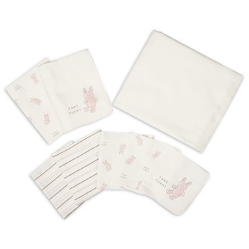 akachan honpo - 沐浴用品８件組-毛巾＆紗布-粉紅色-日本製