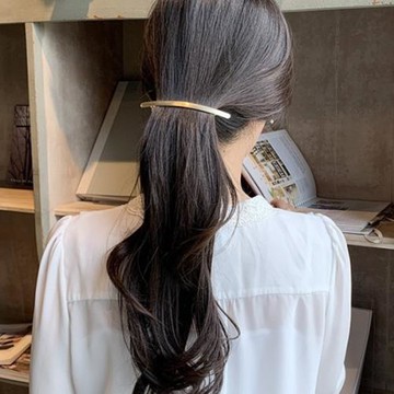 極簡主義~韓國小號大號金屬拉絲一字夾彈簧夾法式歐美扎馬尾發夾