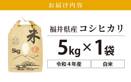 コシヒカリ 5kg 令和5年 福井県産 [e30-a051]