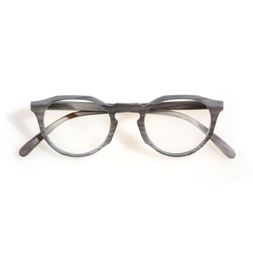 CROWN PANTO 成人 多角文藝小臉框 濾藍光眼鏡 : 復古木系列 : 煙燻紫木