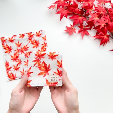 楓葉 紗布手帕 有機棉 楓樹 秋季