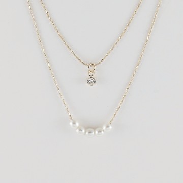 【OSEWAYA 日本飾品】珍鑽雙層項鍊✨生日禮物/情人節禮物/聖誕禮物/摩羯座/水瓶座/雙魚座