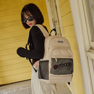 【OUTDOOR】率性學院-14吋電腦後背包-米色 OD211021BE