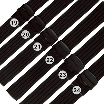 Watchband / 各品牌通用 舒適耐用 可剪裁 不鏽鋼扣 矽膠錶帶 黑色