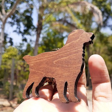 手工木作創意鑰匙圈  黃金獵犬 A