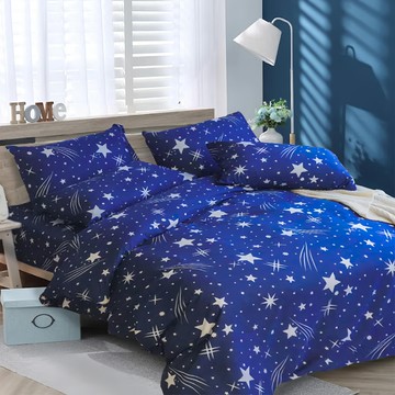 藍貓 Blue Cat 舒柔棉 台灣製造  床包6 x 6.2呎  流星雨