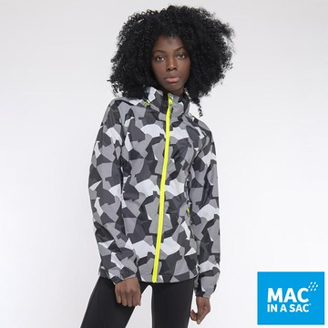 【MAC IN A SAC】輕巧袋著走炫彩防水透氣外套 (MNS117 迷彩灰白/中性/輕量/便攜/環保)