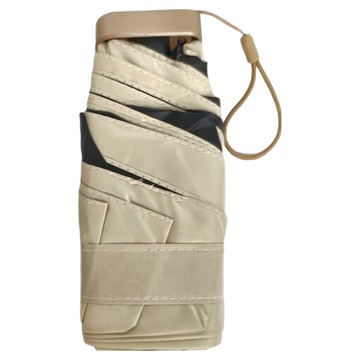 口袋傘 UPF50+ 190T碰擊布  奶灰黃  1支