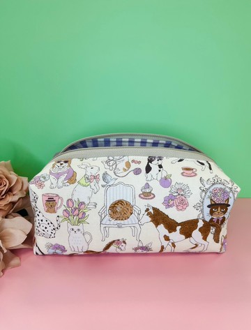 日本製 動物紋樣化妝包