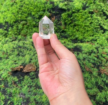 天然冰透可愛胖胖白水晶能量柱 開運淨化 風水 辦公室擺件