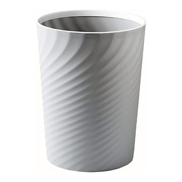 Life+ 北歐ins風 創意時尚波紋壓圈無蓋垃圾桶 10L  22.5 x 28.5 x 18.5cm  質感灰