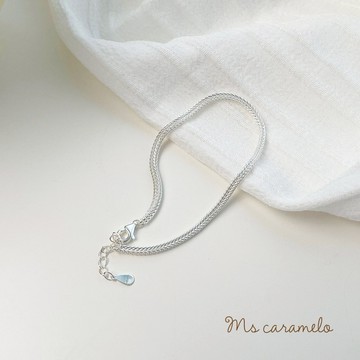 現貨商品【焦糖小姐 Ms caramelo】925純銀鍍K白手鍊