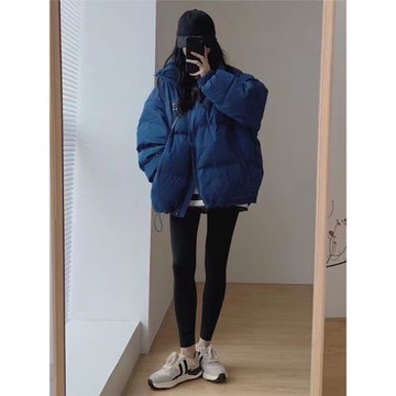 90%白鴨絨短款羽絨服女2024年冬新款寬松百搭加厚面包服冬裝外套