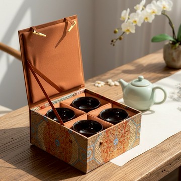 [快速出貨]【BRAVOMART HOME】陶瓷窯變建盞杯 天目釉杯 / 4入組禮盒 入厝禮 升遷禮 商務送禮 摩羯座 水瓶座 禮物獨家 新品上市 情人節禮物