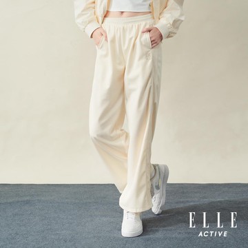 ELLE ACTIVE-輕便直筒寬褲-珍珠白