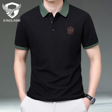 EAGLADE 有領男士 Polo T 恤男士透氣 F39-1-T206 黑色 K11