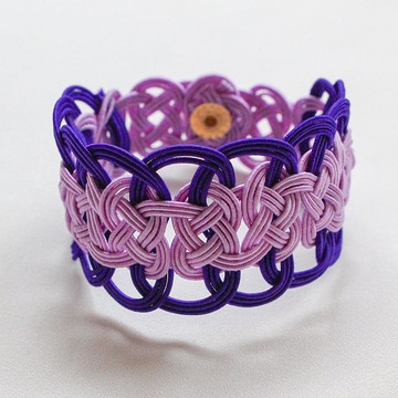雙面 Mizuhiki 手鐲 紫色和紫色