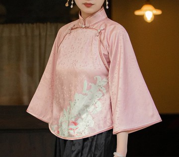 【糖衣百合】 新中式復古/古法倒大袖旗袍上衣