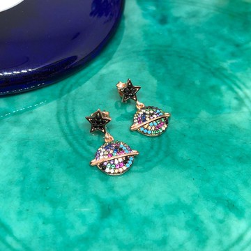 土耳其製925純銀 星球崛起耳環