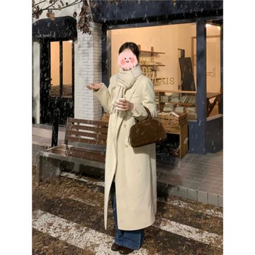 白色加厚深冬獨特超好看呢子大衣女入冬季2025新款毛呢外套高級感