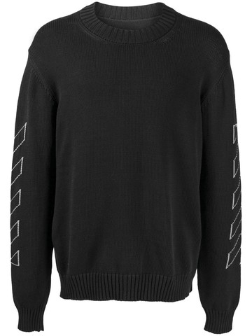 Off White `Diag Outline` Knit Crew-Neck Sweatshirt