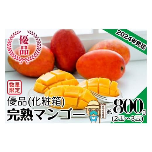 ふるさと納税 沖縄県 南城市 ＜優品＞完熟アップルマンゴー約800g（化粧箱）2玉〜3玉