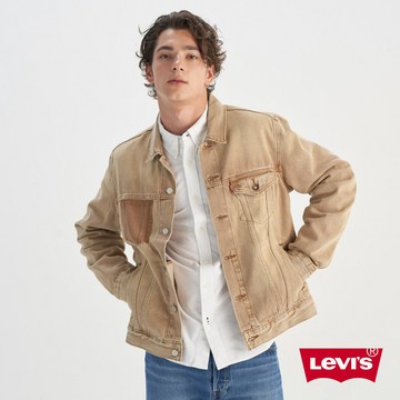 Levi's 男款 TYPE III 牛仔外套 單寧外套 復古寬鬆版型 沙漠卡其色  0015E-0007 熱賣單品