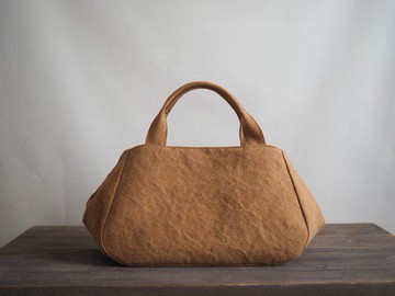 定做 [MILITARY TWILL] 圓形帶蓋手提包 L Camel